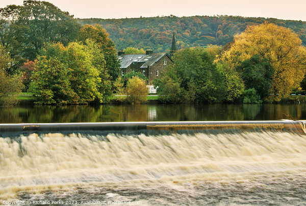 Autumn on the Otley Weir Picture Board by Richard Perks
