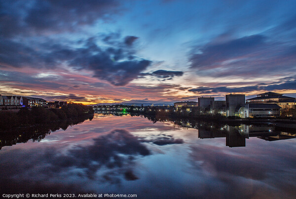 River Tees Sunrise Picture Board by Richard Perks