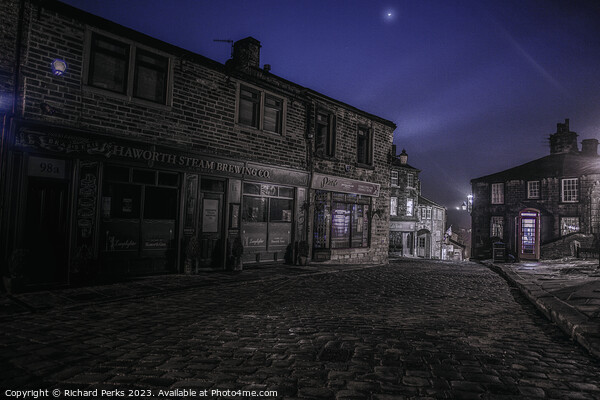 Haworth Brew Shop in the Moonlight Picture Board by Richard Perks