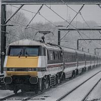 Buy canvas prints of LNER heritage Train in the Snow by Richard Perks
