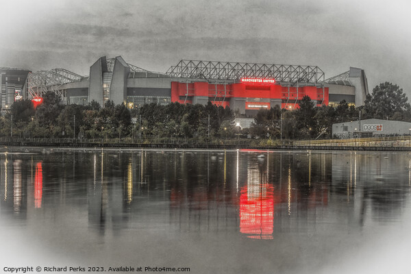 Manchester United Reflections Picture Board by Richard Perks