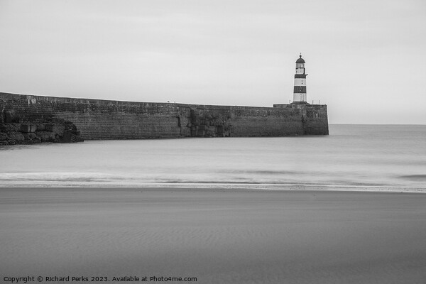 Seaham sea wall and Lighthouse Picture Board by Richard Perks