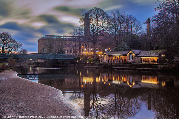 Winter Days at Salts Mill and The Boathouse Inn Picture Board by Richard Perks