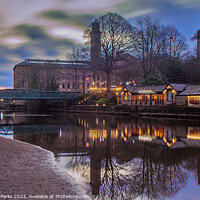 Buy canvas prints of Winter Days at Salts Mill and The Boathouse Inn by Richard Perks