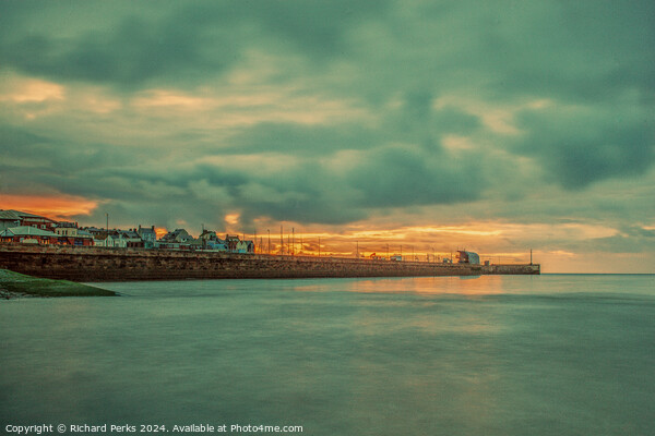 Storm clouds over Bridlington Harbour Picture Board by Richard Perks