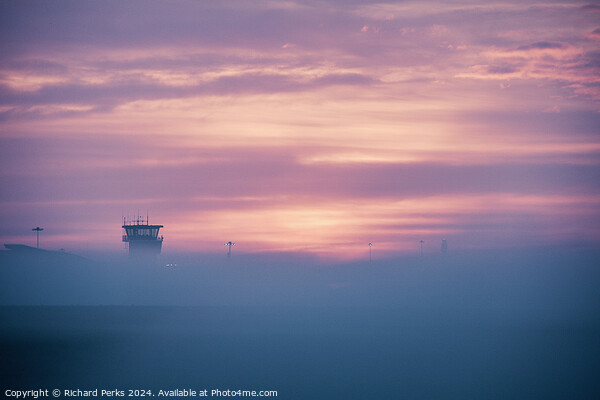 Leeds Bradford Airport Tower in the Fog Picture Board by Richard Perks
