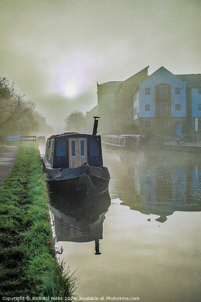 Early Morning Mist -Leeds Liverpool Canal Picture Board by Richard Perks
