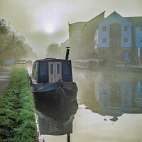 Buy canvas prints of Early Morning Mist -Leeds Liverpool Canal by Richard Perks