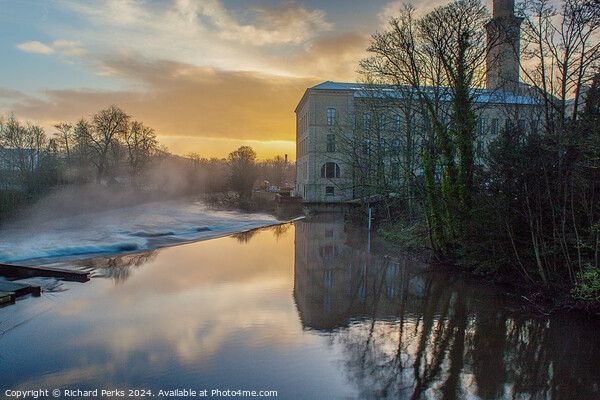 Misty Morning at Saltaire Picture Board by Richard Perks