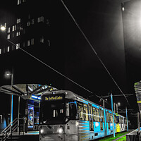 Buy canvas prints of The Last Tram Home by Richard Perks
