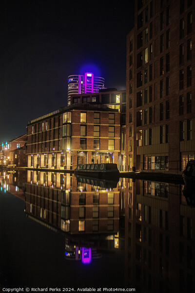 Leeds City Canal Basin at Night Picture Board by Richard Perks