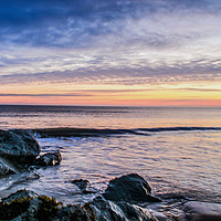 Buy canvas prints of Sunrise over rocks by Richard Perks