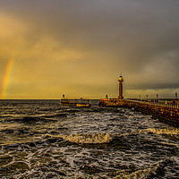 Buy canvas prints of Rainbow`s end at Whitby Pier by Richard Perks
