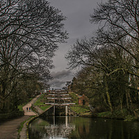 Buy canvas prints of Bingley five rise in spring by Richard Perks