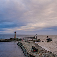 Buy canvas prints of Whitby lighthouses by Richard Perks
