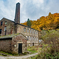 Buy canvas prints of Autumn arrives at Gibson Mill by Richard Perks