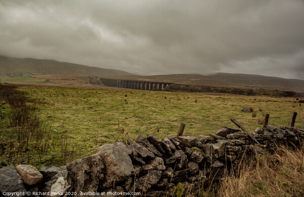 Storm brewing over Ribblehead Picture Board by Richard Perks