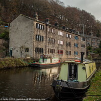 Buy canvas prints of Hebden bridge barges by Richard Perks