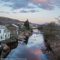 Buy canvas prints of Helwith Bridge cottages by Richard Perks