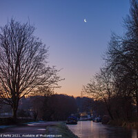 Buy canvas prints of Moonlight over the Leeds - Liverpool canal, Leeds by Richard Perks