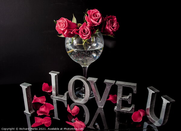 Valentine in a Glass Picture Board by Richard Perks