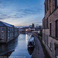 Buy canvas prints of Winter reflections in Skipton by Richard Perks