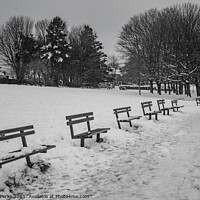 Buy canvas prints of Seats in the snow by Richard Perks