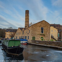 Buy canvas prints of A winter`s day on the Rochdale Canal by Richard Perks