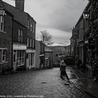 Buy canvas prints of Rainy morning on the cobbles  by Richard Perks