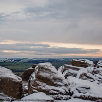 Buy canvas prints of Snow on the Yorkshire Rocks by Richard Perks