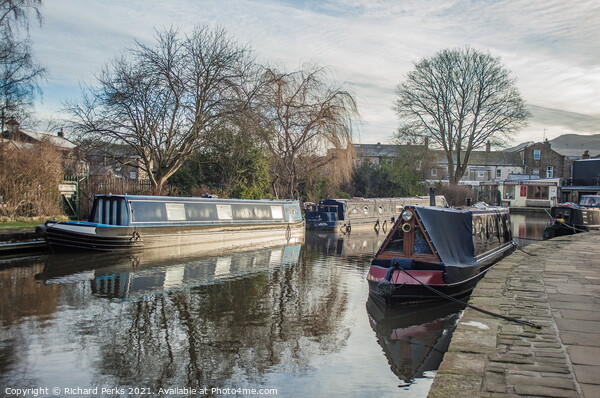 Barges at Skipton canal basin Picture Board by Richard Perks