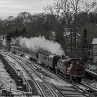 Buy canvas prints of Steaming through Haworth by Richard Perks