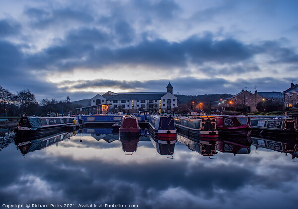 Daybreak on the Leeds - Liverpool Canal Picture Board by Richard Perks