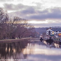 Buy canvas prints of A calm morning on the Leeds - Liverpool canal by Richard Perks