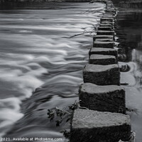 Buy canvas prints of Stepping Stones in the River Wharfe by Richard Perks