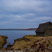 Buy canvas prints of The Old Barn at Grimwith reservoir by Richard Perks