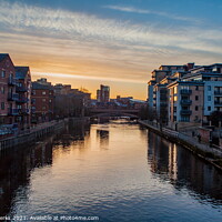 Buy canvas prints of Daybreak over Leeds Dockside by Richard Perks