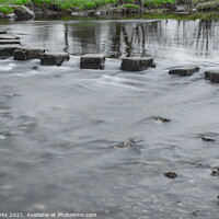 Buy canvas prints of Stepping stones across the River Wharfe by Richard Perks