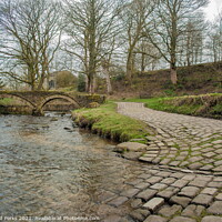 Buy canvas prints of Wycoller Country Park river crossing by Richard Perks