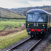 Buy canvas prints of Heritage Diesel unit in the Lancashire countryside by Richard Perks