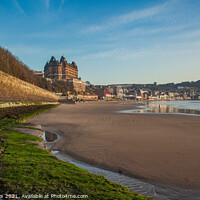 Buy canvas prints of Scarborough Grand Hotel and seafront by Richard Perks