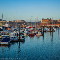 Buy canvas prints of Scarborough Harbour reflections by Richard Perks