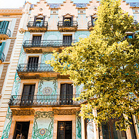 Buy canvas prints of Urban Architecture In Barcelona, Building Facade by Radu Bercan