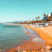 Buy canvas prints of Cannes Beach, Summer Beach Vibes, French Riviera by Radu Bercan