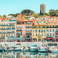 Buy canvas prints of Cannes City Skyline, Luxurious Yachts And Boats by Radu Bercan