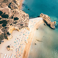 Buy canvas prints of Aerial Ocean Beach Landscape, Algarve Portugal by Radu Bercan