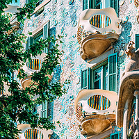 Buy canvas prints of Casa Batllo, Antoni Gaudi Architecture, Barcelona by Radu Bercan