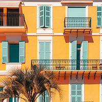 Buy canvas prints of Charming Houses, Cannes City, Orange and Teal by Radu Bercan