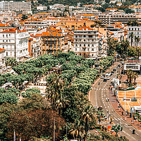 Buy canvas prints of Aerial Cannes City, French Riviera Town, Cote D'Az by Radu Bercan
