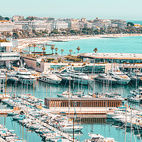 Buy canvas prints of Aerial Cannes City, Luxurious Yachts And Boats by Radu Bercan